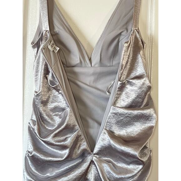 Cache Silver Cocktail Dress Size 6 - Picture 6 of 8